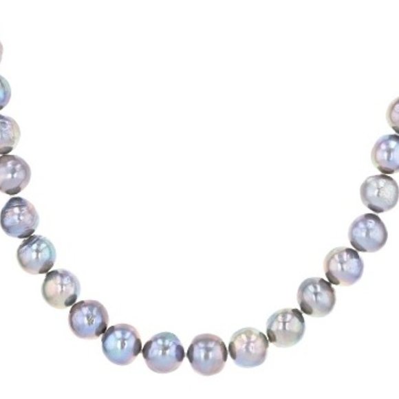 Silver CFW Pearl Rhodium Over Sterling Silver 20 Inch Strand Necklace - Picture 5 of 5